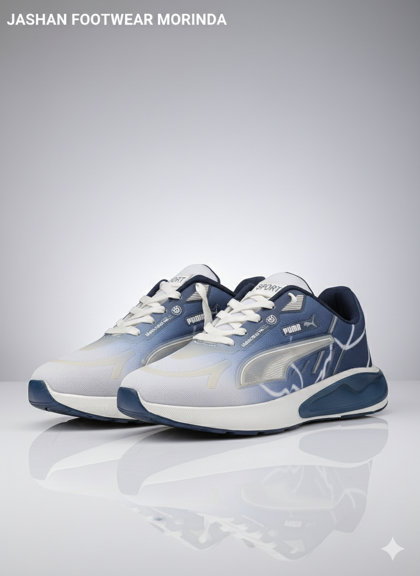 Men's Navy & White Graphic Running Shoes | Training & Casual |